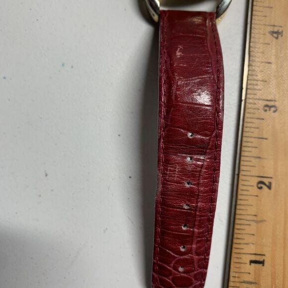 Anne Klein AK1178 Women\'s 37 mm Red Leather Band Gold Tone Stainless Steel Case main image 9